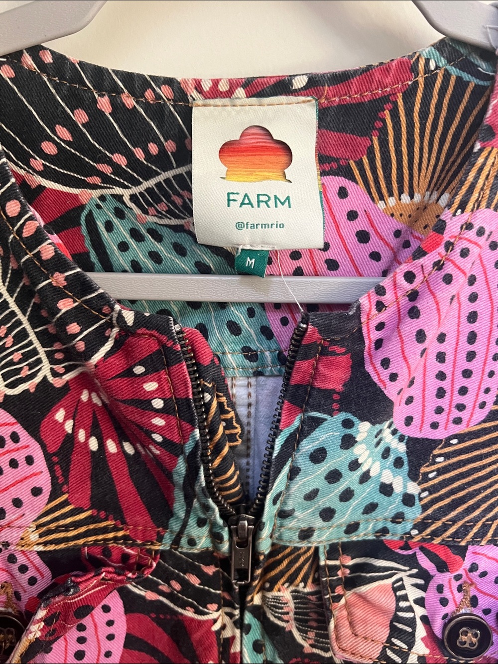 FARM Rio Shell Mix Denim Jumpsuit - Picture 2 of 8